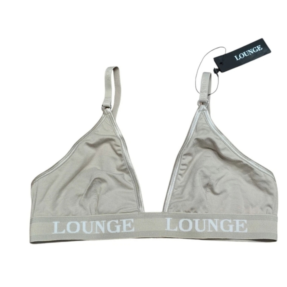 Lounge Women's Gray White Sports Bra Size XS NWT - Picture 5 of 10